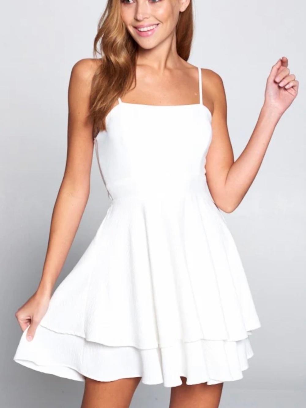 HALARA BACK TIE UP MINI DRESS